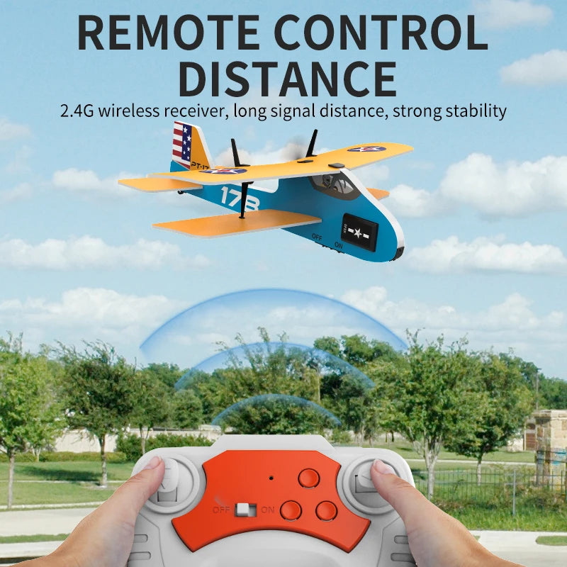 2CH Mini RC Plane 2.4G Fixed Wing Glider &ndash; With LED Lights