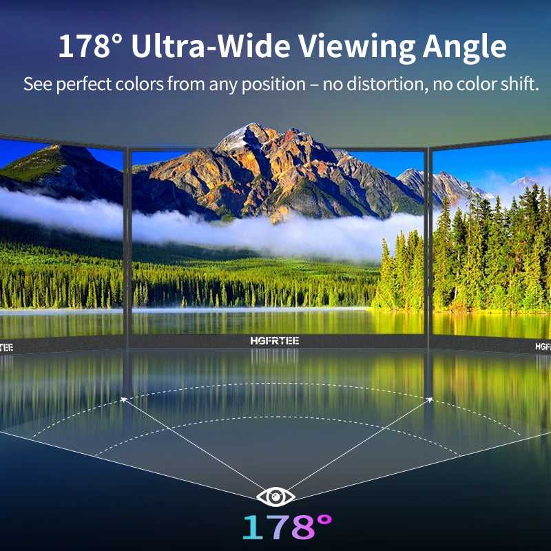HGFRTEE 16 Inch Portable Monitor &ndash; 100 Percent sRGB FHD Display