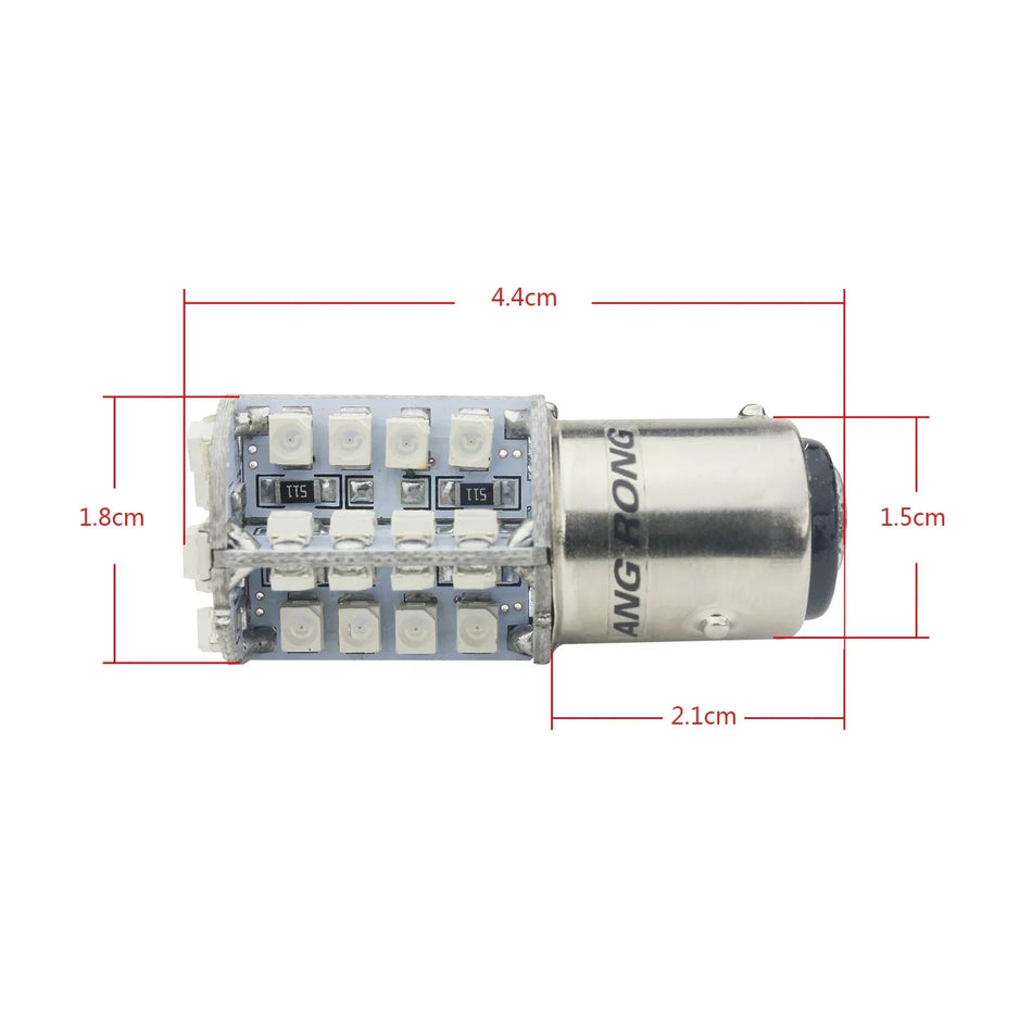 Angrong LED Задна Светлина Крушка BAW15d PR21-5W за Задна Спирачка Червена