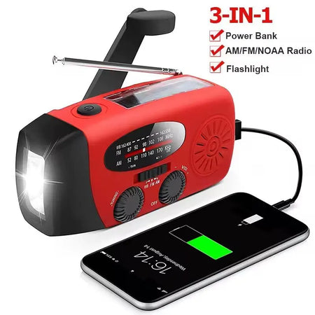 FEIWIMI Solar Hand Crank Radio &ndash; NOAA AM FM Weather Radio