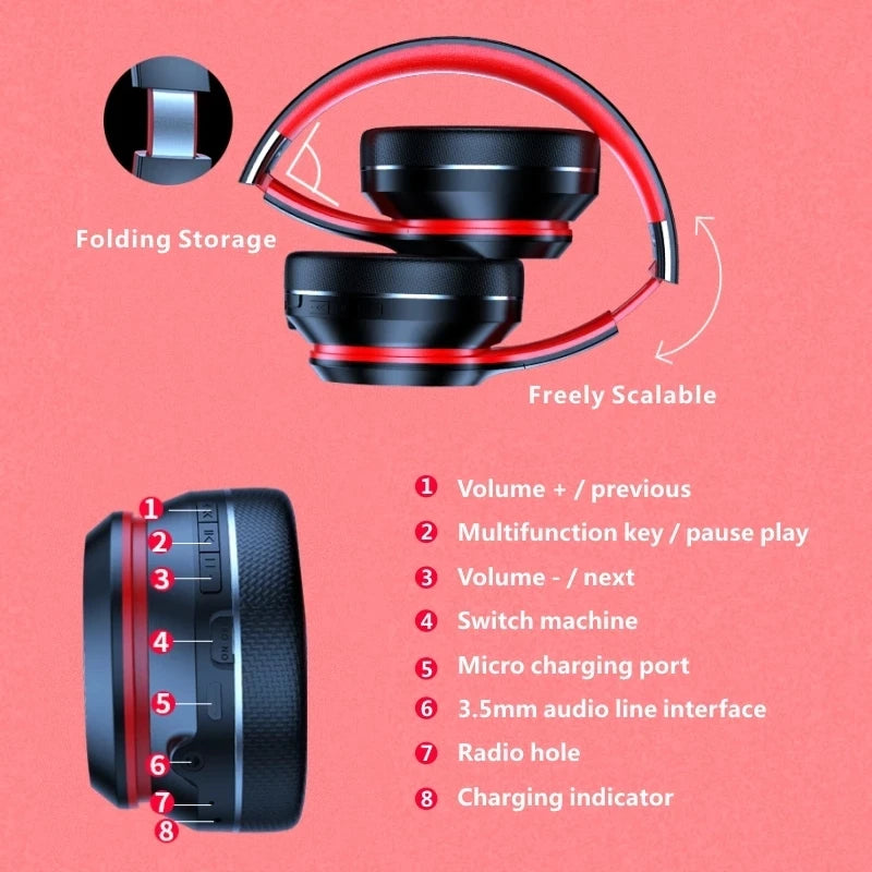 Lenovo HD200 Bluetooth Earphones - Foldable Wireless Headphones with Noise Cancellation