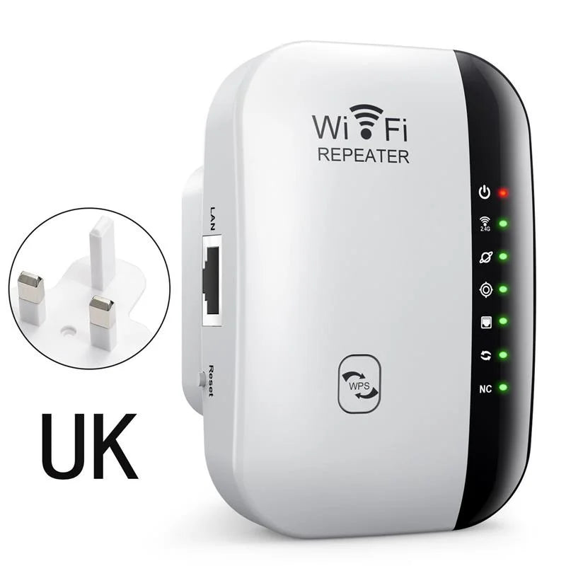 300Mbps Wireless Wi-Fi Range Extender for Seamless Connectivity UK-White