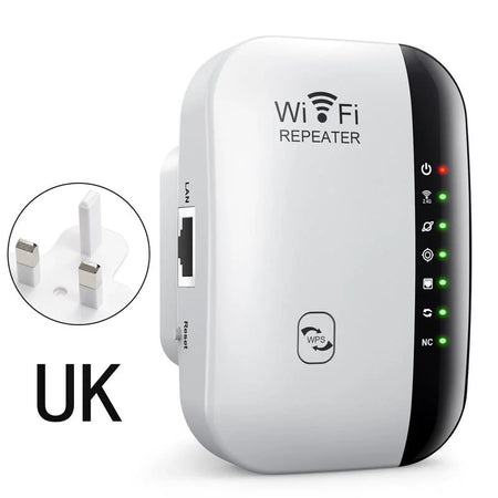 300Mbps Wireless Wi-Fi Range Extender for Seamless Connectivity UK-White
