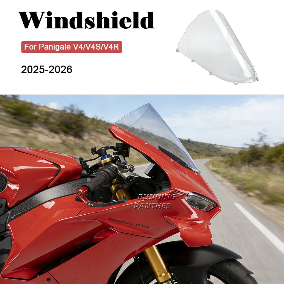 Ducati Panigale V4 V4S V4R 2025-2026 priekšējā stikla dubultā burbuļa