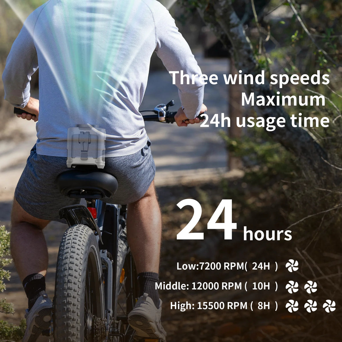 NoEnName Null 20000mAh Outdoor Portable Waist Fan &ndash; Strong Wind with Power Bank and LED Lighting