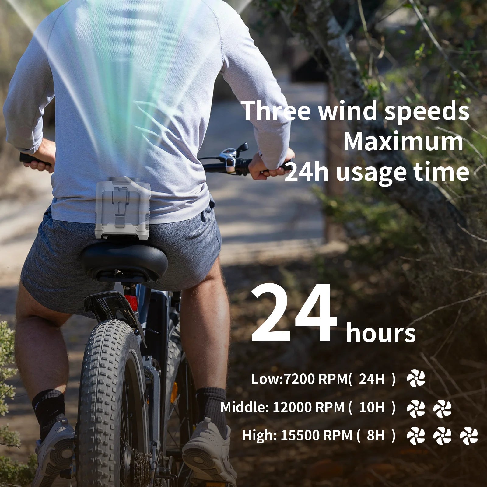 NoEnName Null 20000mAh Outdoor Portable Waist Fan &ndash; Strong Wind with Power Bank and LED Lighting