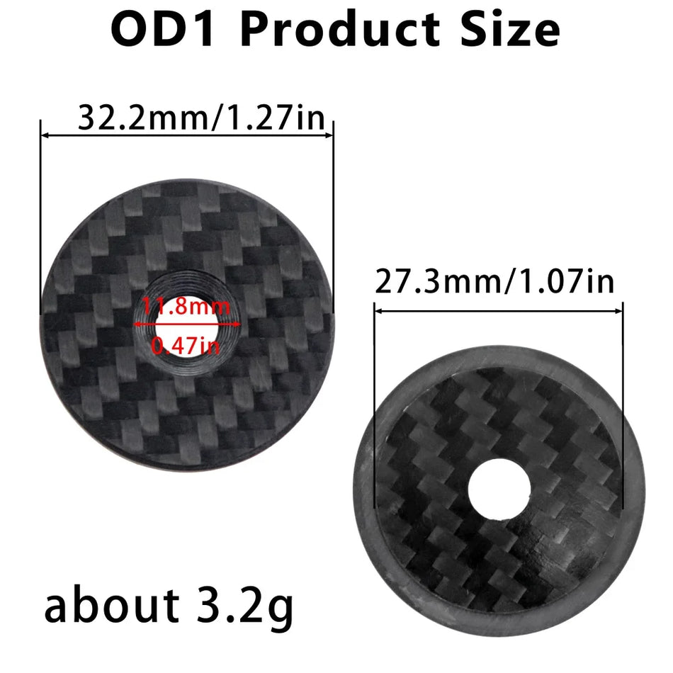 Vrchný kryt headsetu z uhlíkových vlákien s titánovým skrutkou pre vidlice 1-1/8 a 1-1/4, matný povrch 3K