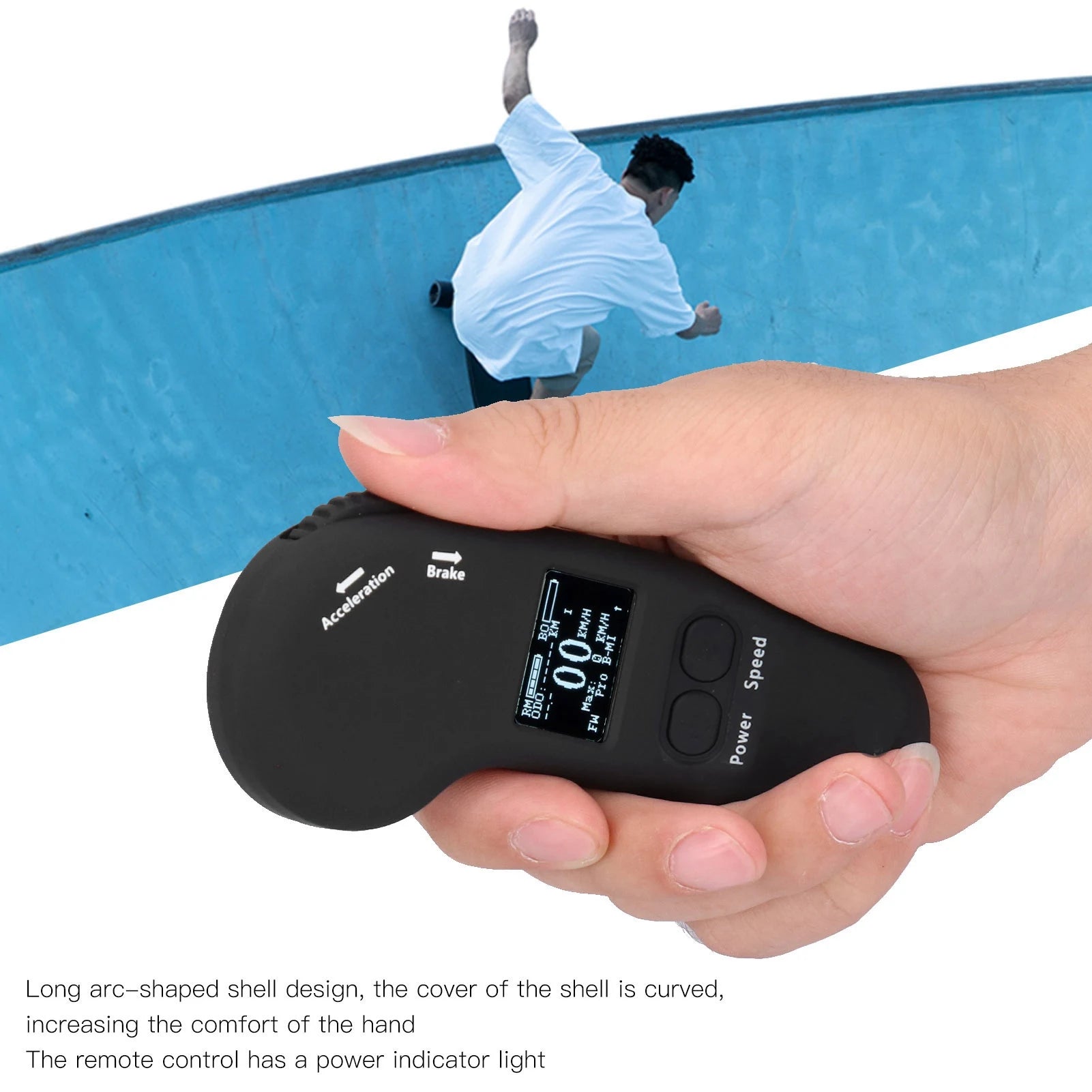 Electric Skateboard Remote &ndash; Adjustable Speed Control &amp; LED Display