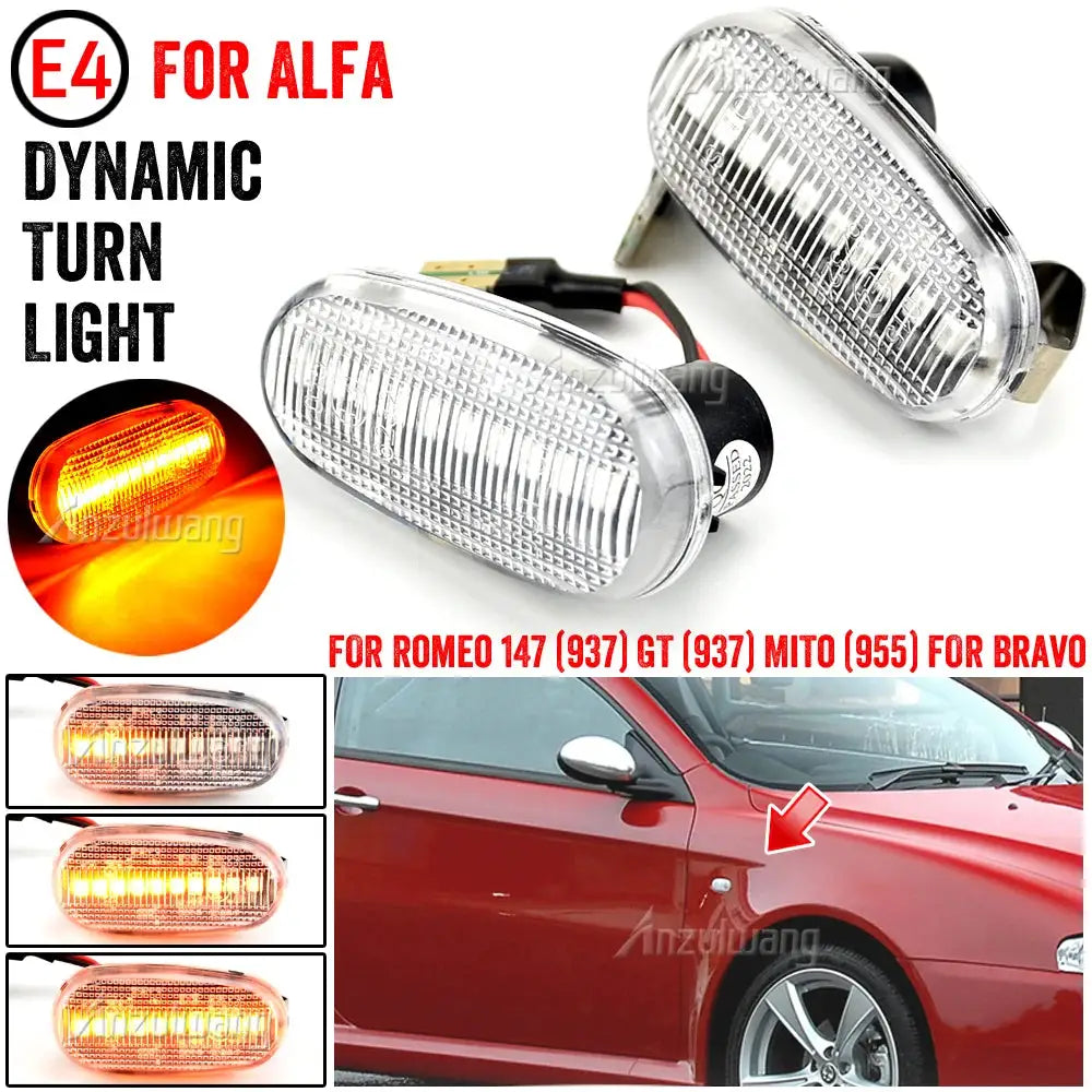 LED Dynamic Side Marker Lights For Alfa Romeo 147 Mito Bravo 2 Arrow by InterCyprus Trading Ltd