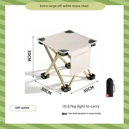 Outdoor Portable Folding Stool &ndash; Ultra Lightweight Off white-XL