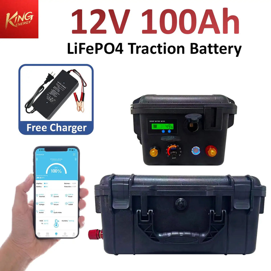 SJY LiFePO4 12V 100Ah Φορητό Πακέτο Μπαταρίας Θαλάσσης 1280Wh Bluetooth Πιστοποιημένο CE