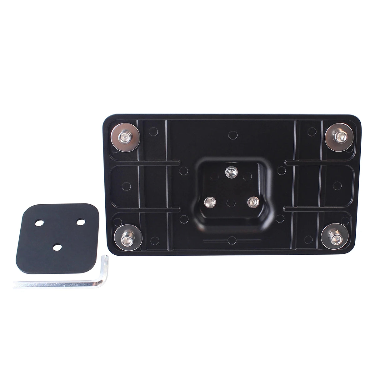 Motorcycle Black 3 Holes License Plate Mount Bracket &ndash; Durable Metal Construction