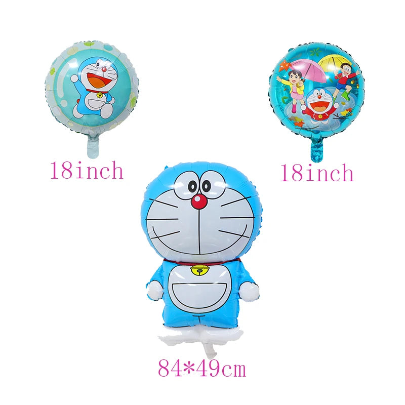 Doraemon Birthday Party Decoration Set with Banner, Cake Topper &amp; Balloons