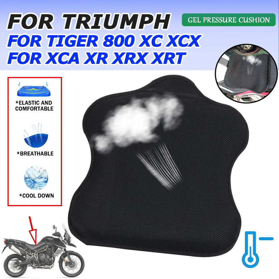Cuscinetto per sedile in gel Triumph Tiger 800 con copertura in rete rinfrescante
