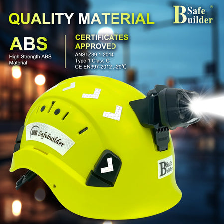Safety Hard Hats With Headlight - Lightweight Helmet