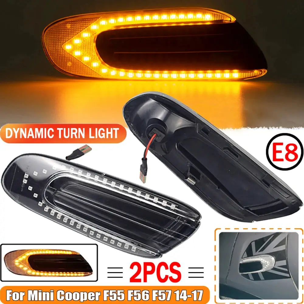 2Pcs For Mini Cooper One F55 F56 F57 Dynamic Sequential LED Fender Marker Light Side Marker Lamp Indicator Turn Signal Light by InterCyprus Trading Ltd