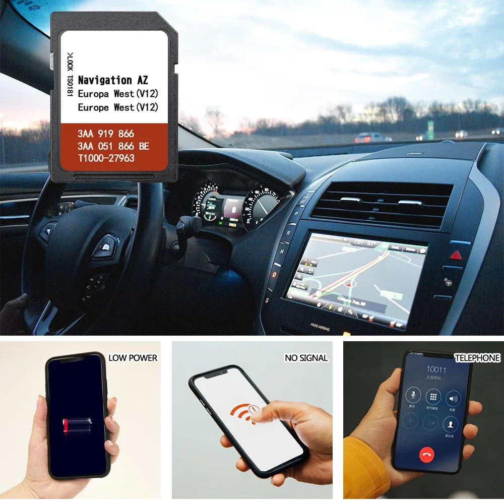 VW Multivan T5 GP RNS315 Western Map SD Card &ndash; 8GB Memory