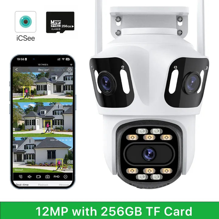 12MP WiFi PTZ Security Camera 12MP Add 256G / EU Plug