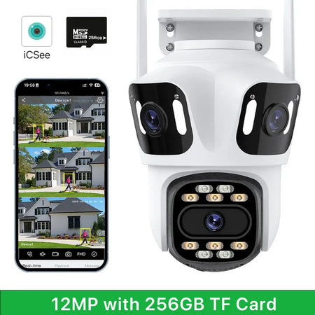 12MP WiFi PTZ Security Camera 12MP Add 256G / EU Plug