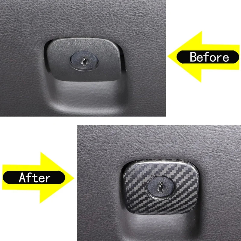 Cubierta de manija de la guantera de fibra de carbono real para Corvette C6