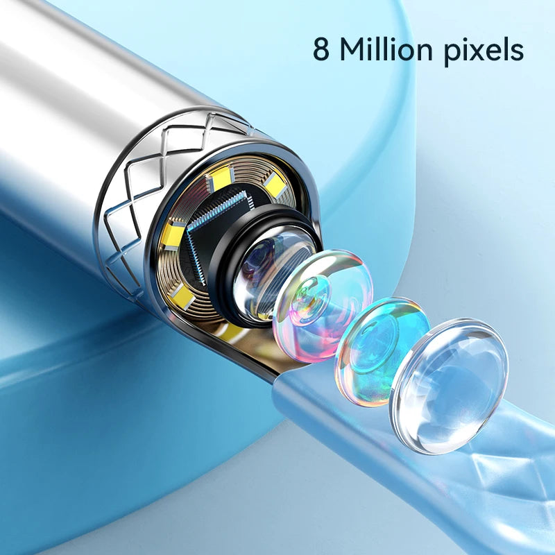 Trådlös öronvaxborttagning med kamera, uppladdningsbar öronrengörare, 6-delat öronskedsset