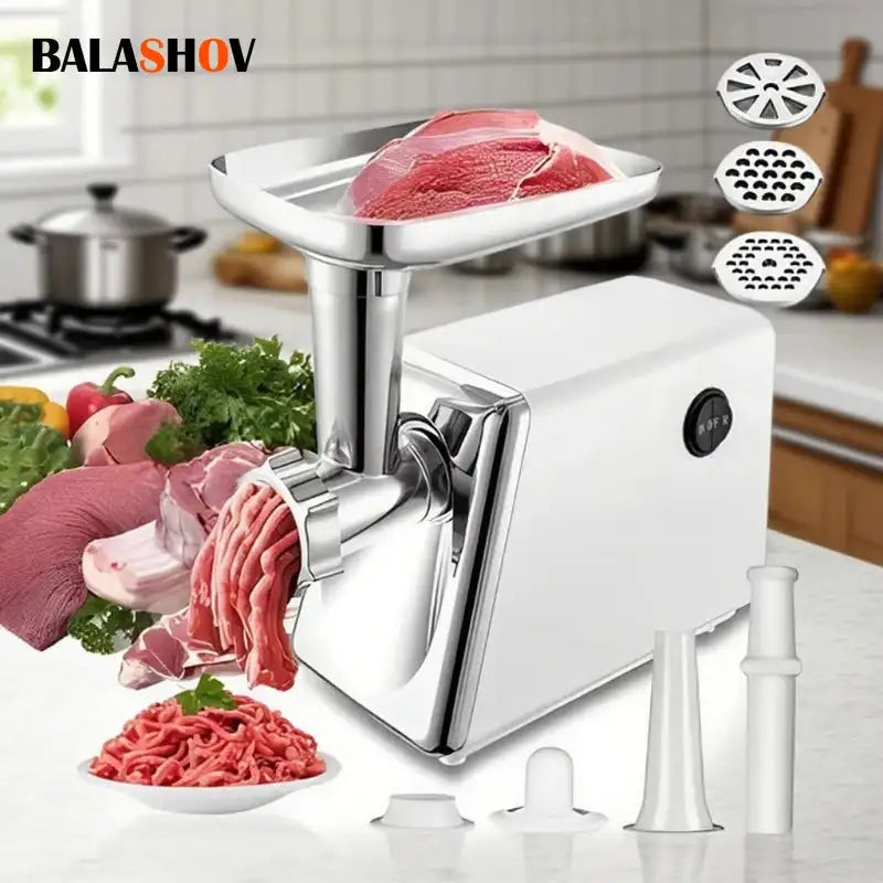 Electric Meat Grinder Sausage Maker With 3 Grinding Plates