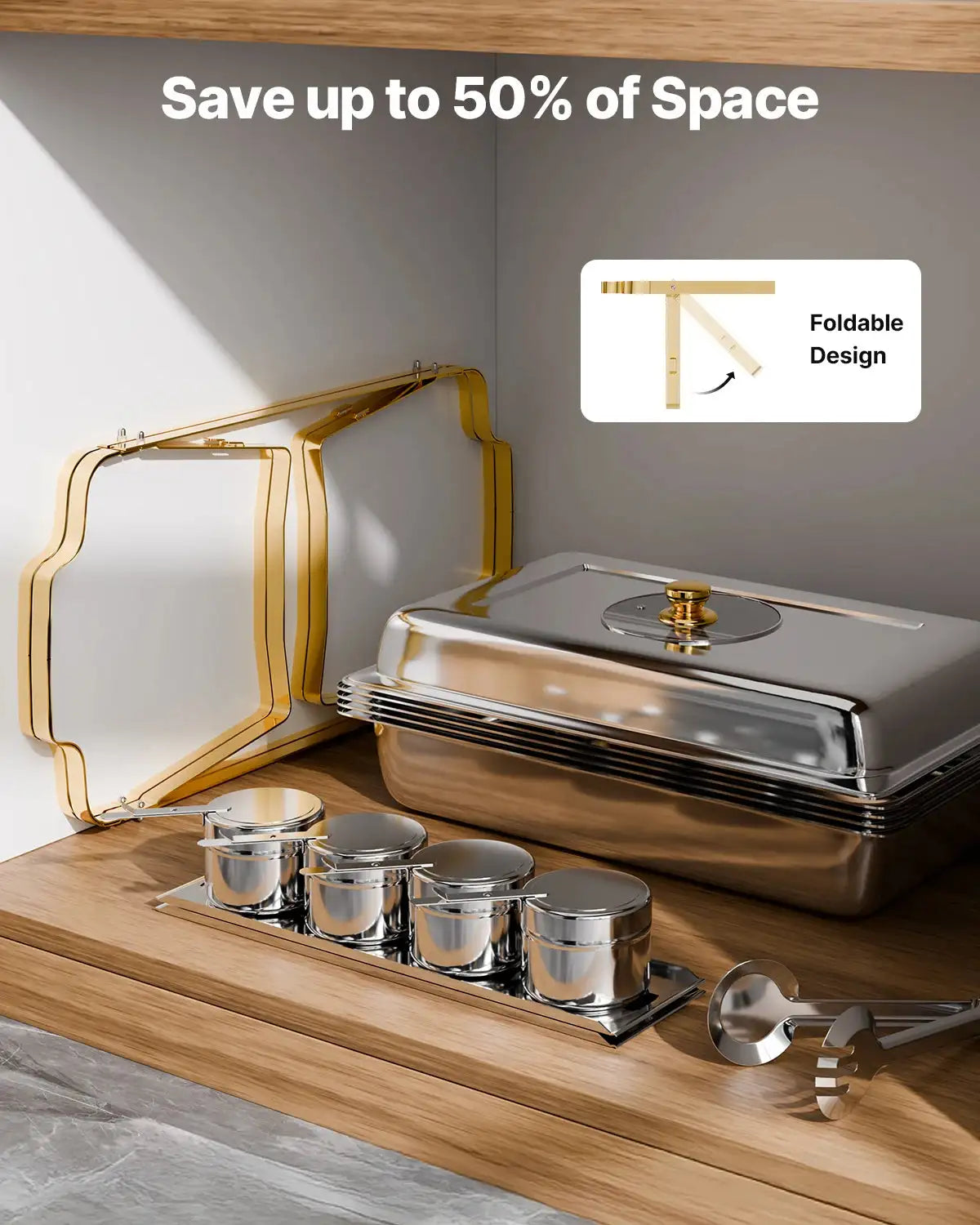 Rectangular Chafing Dish Buffet Set Half Size Pans