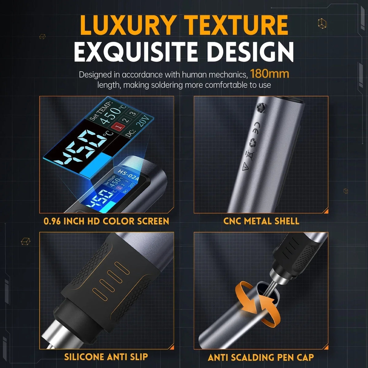 FNIRSI HS-02 Adjustable Temperature Soldering Iron &ndash; Precise 100 to 450&deg;C Control