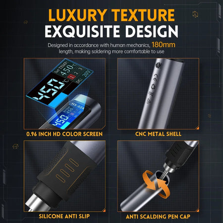 FNIRSI HS-02 Adjustable Temperature Soldering Iron &ndash; Precise 100 to 450&deg;C Control