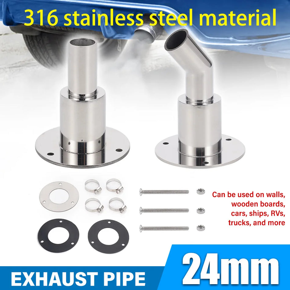 Edelstahl 316 24mm Auspuffrohr-Kit für Standheizungen, gerader Bogen