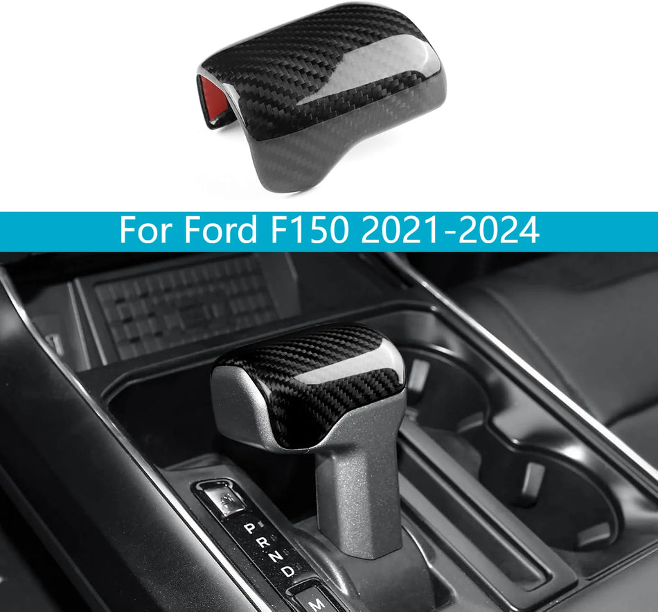 Twarda osłona gałki zmiany biegów z włókna węglowego do Forda F150 2021-2024