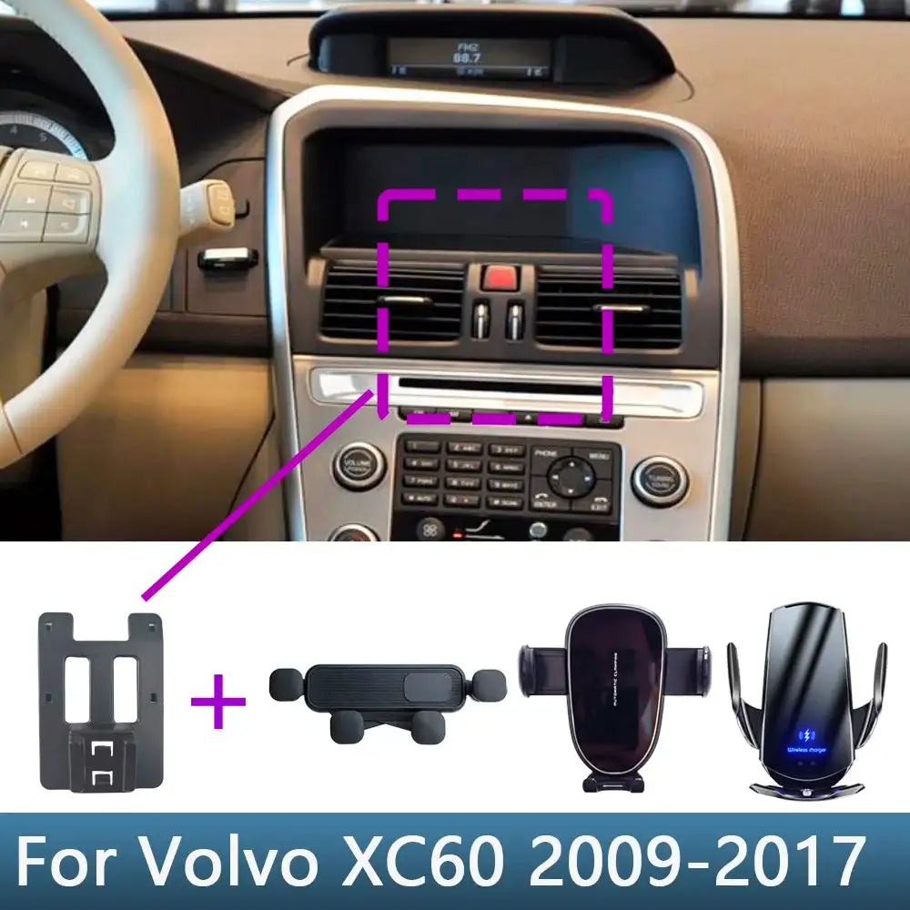 Volvo XC60 Car Phone Holder Wireless Charging Base Bracket