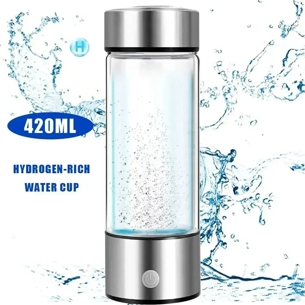 Hydrogen Water Bottle Ionizer &ndash; Rechargeable Health Cup Silver