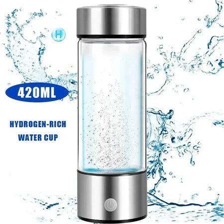 Hydrogen Water Bottle Ionizer &ndash; Rechargeable Health Cup Silver