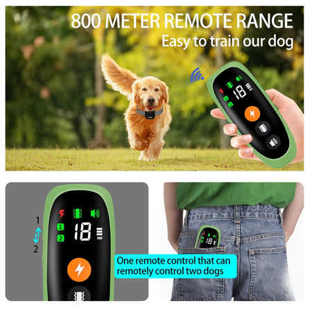 800m Electric Dog Training Collar &ndash; LCD Display Remote