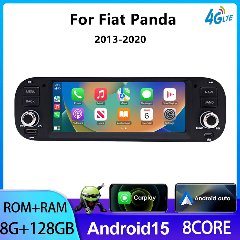 Radio Android Auto con touchscreen da 6,5 pollici per Fiat Panda 2013-2020 GPS RDS