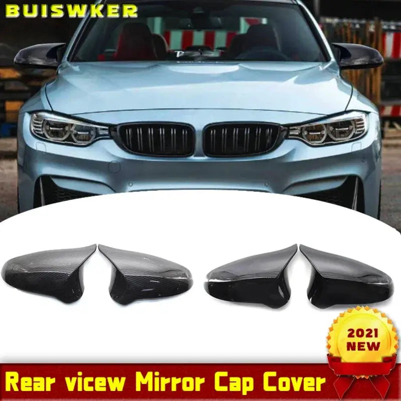 For BMW F80 M3 F82 F83 M4 2015-2018 Rearview Mirror Covers ABS Carbon Fiber Gloss Black style by InterCyprus Trading Ltd