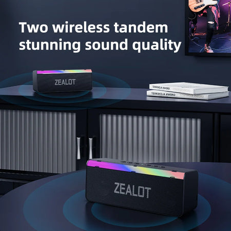 Zealot-S72 Portable Bluetooth Speaker - Waterproof 20W Bass