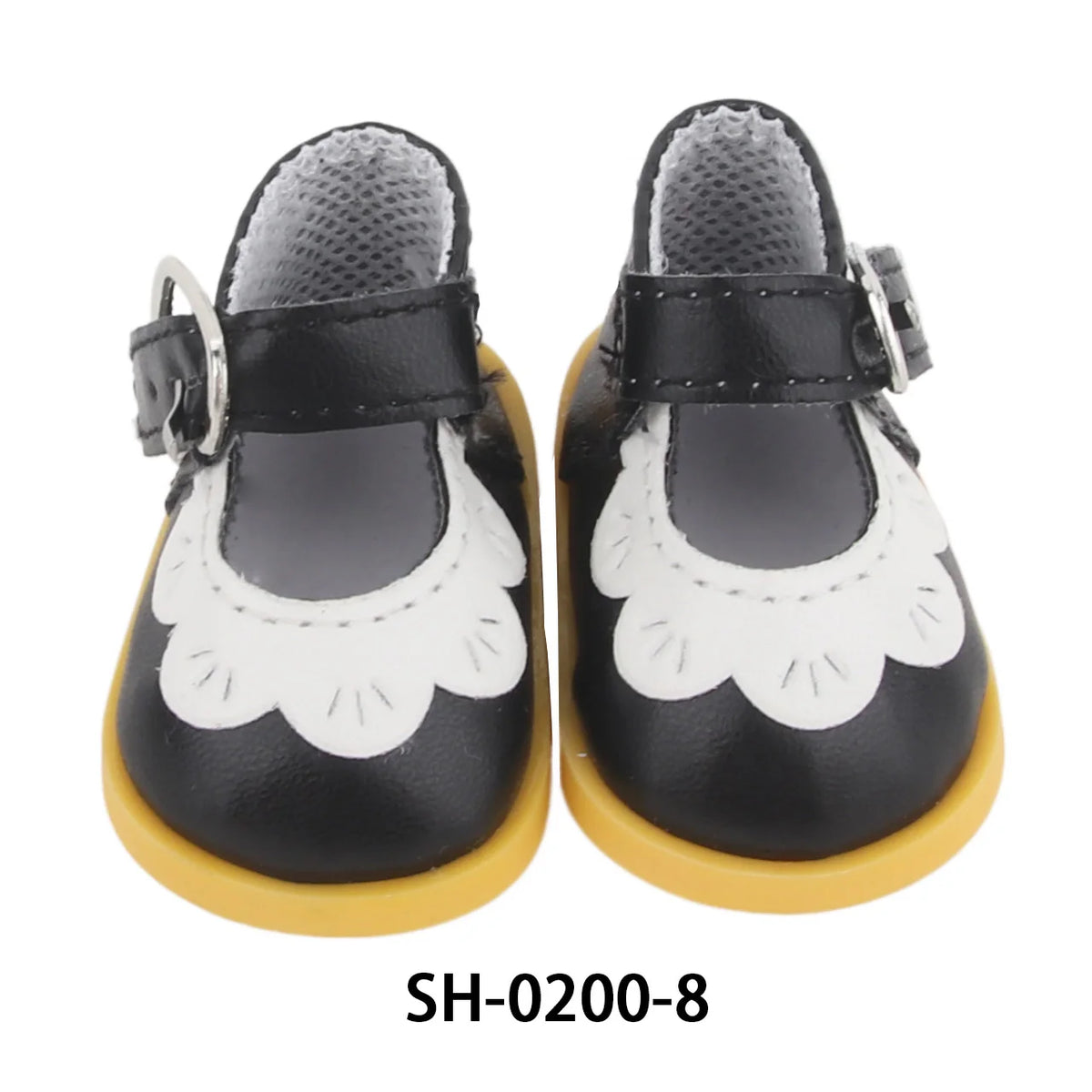 Charming 5.5CM PU Leather Mini Doll Shoes with Heart Bow for 14-Inch Dolls SH-0200-8