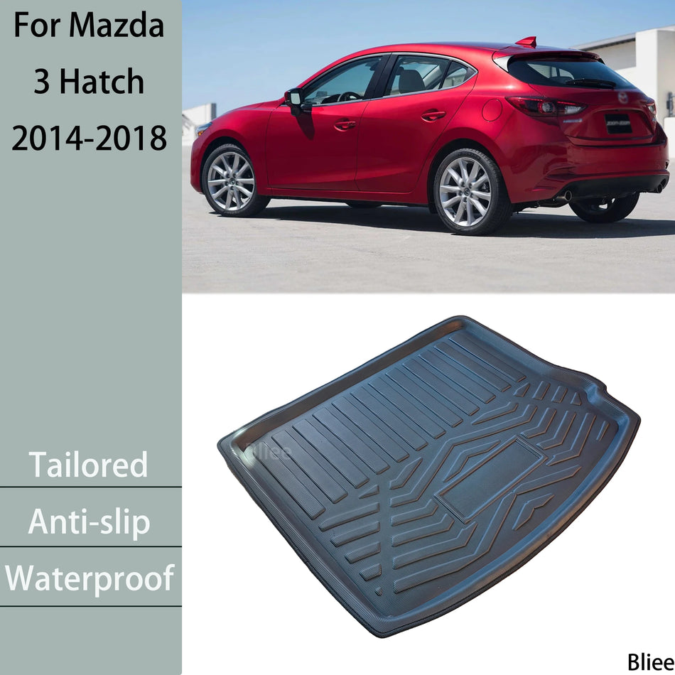 Mazda 3 Hatchback Tappetino Posteriore del Bagagliaio Rivestimento su Misura Nero