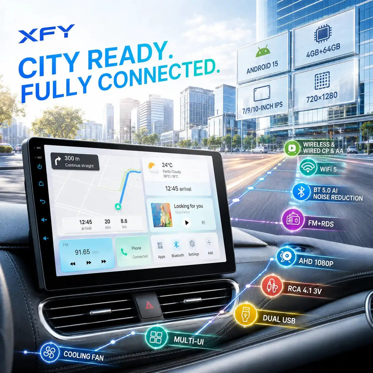 2DIN Car Stereo Android 15 With Carplay For Opel Astra by InterCyprus Trading Ltd