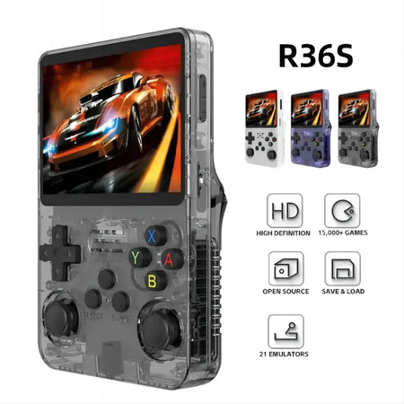 R36S Retro Handheld Video Game Console - 3.5" IPS Screen, 64GB, Arkos System
