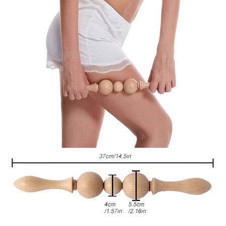 Wood Therapy Roller Gear Stick &ndash; High-Quality Natural Wood Massage Tool 8
