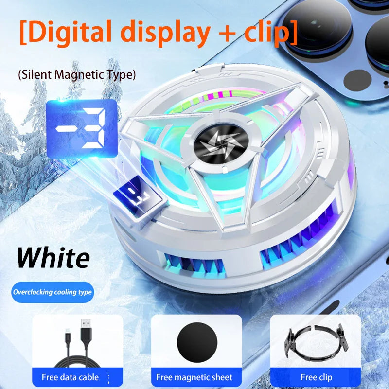 XIAOMI Magnetic Phone Cooler &ndash; Fast Semiconductor Cooling Fan white digital