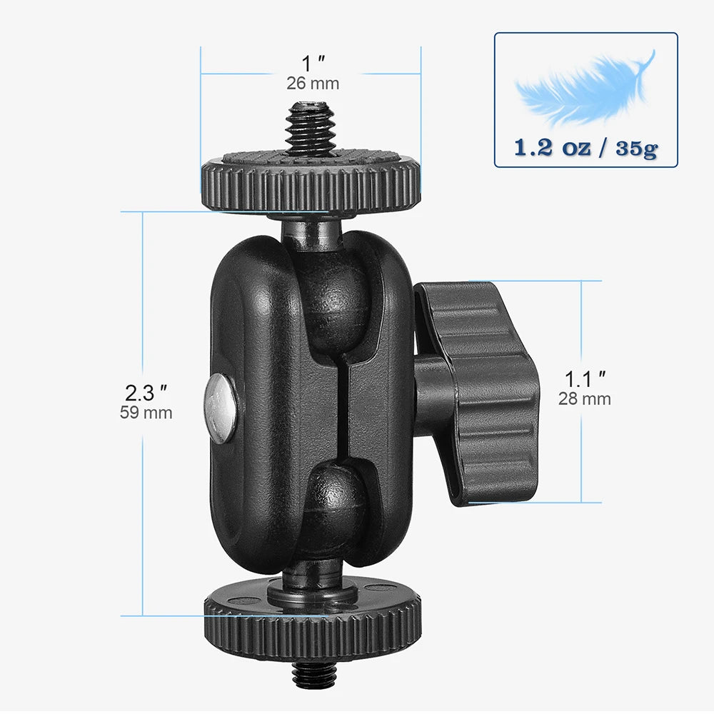 Double Ball Heads Magic Arm with 360&deg; Rotation for Cameras and Accessories