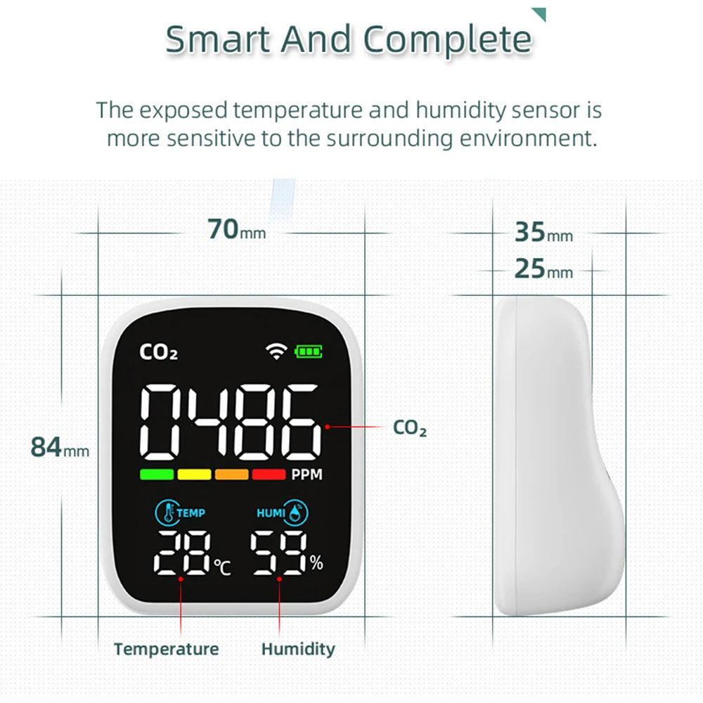 Portable LCD Air Quality Meter- WiFi PM1.0 PM2.5 PM10 Alarm
