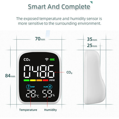 Portable LCD Air Quality Meter- WiFi PM1.0 PM2.5 PM10 Alarm