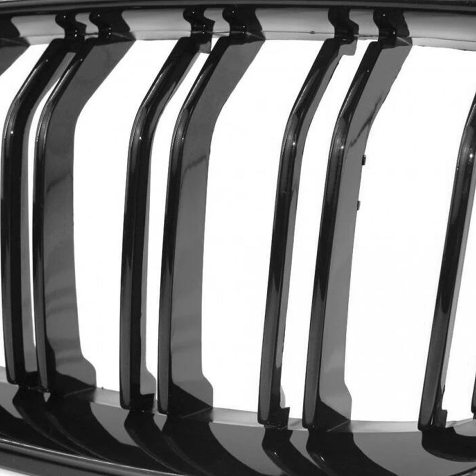 Front Bumper Grille for BMW F30 F31 F35 3 Series Dual Slats ABS Glossy Black Finish