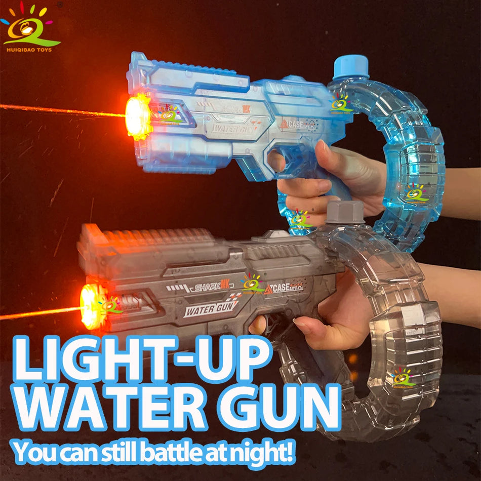 Electric Water Gun Toy for Kids and Adults, Drum Magazine Auto Pistol with Light