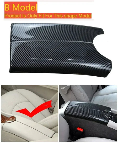 Carbon fiber Car Center Console Lid panel Armrest Box Trim Protective Cover Stickers For Mercedes Benz E class W211 2003-2008 by InterCyprus Trading Ltd